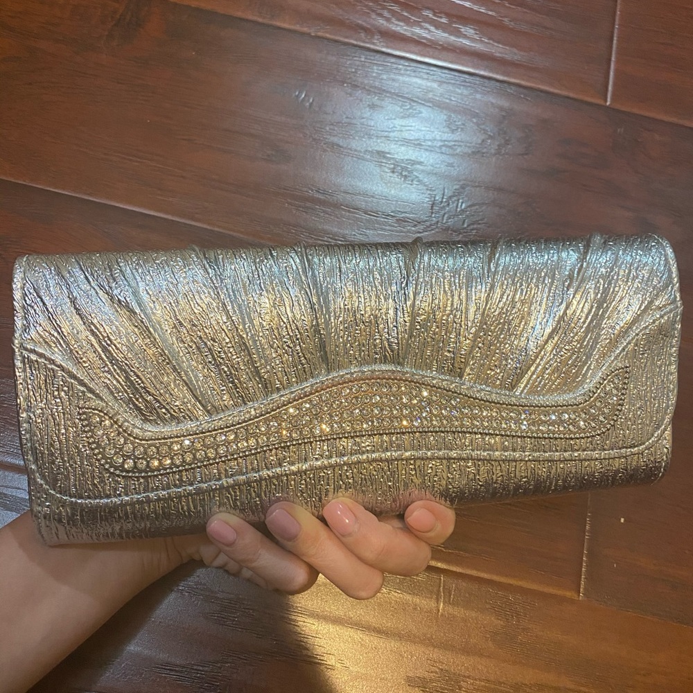 Silver new party clutch